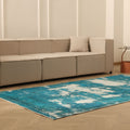 Vintage Isparta Turkish Area Rug 5x9 ft — Blue & Gray Overdyed (No. 39273)