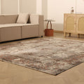 Vintage Isparta Turkish Area Rug 7x9 ft — Gray & Brown Distressed