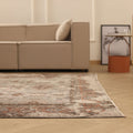 Vintage Isparta Turkish Area Rug 7x9 ft — Gray & Brown Distressed