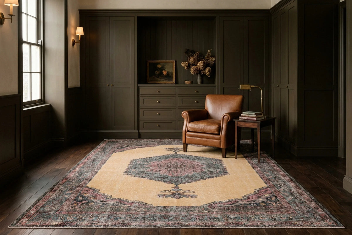 Turkish Area Rug in a styled room
