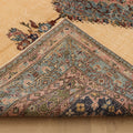 Vintage Isparta Turkish Area Rug 6x9 ft — Beige & Blue Geometric