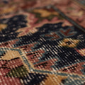 Vintage Isparta Turkish Area Rug 6x9 ft — Beige & Blue Geometric