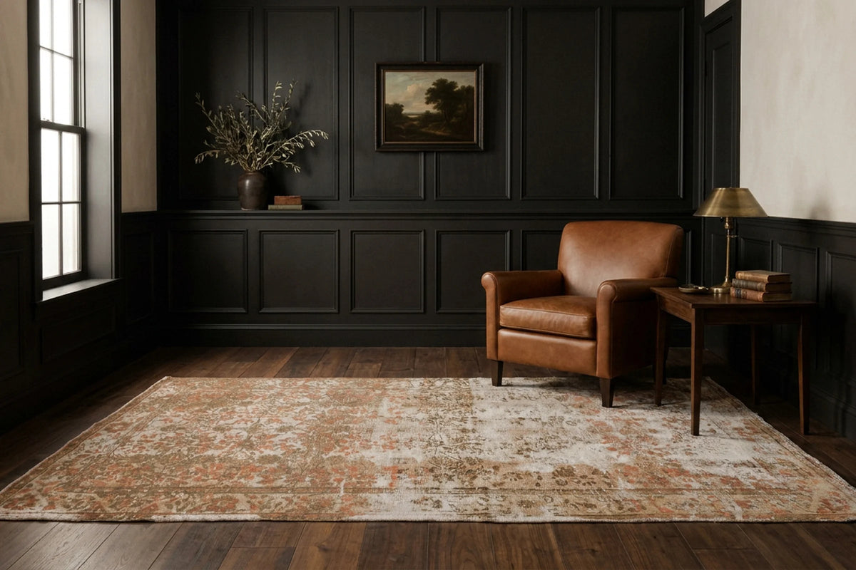 Turkish Area Rug in a styled room