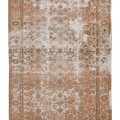 Vintage Isparta Turkish Area Rug 5x9 ft — Beige & Orange Distressed