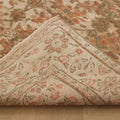 Vintage Isparta Turkish Area Rug 5x9 ft — Beige & Orange Distressed