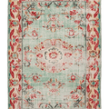 Vintage Manisa Turkish Area Rug 6x9 ft — Green & Red Floral