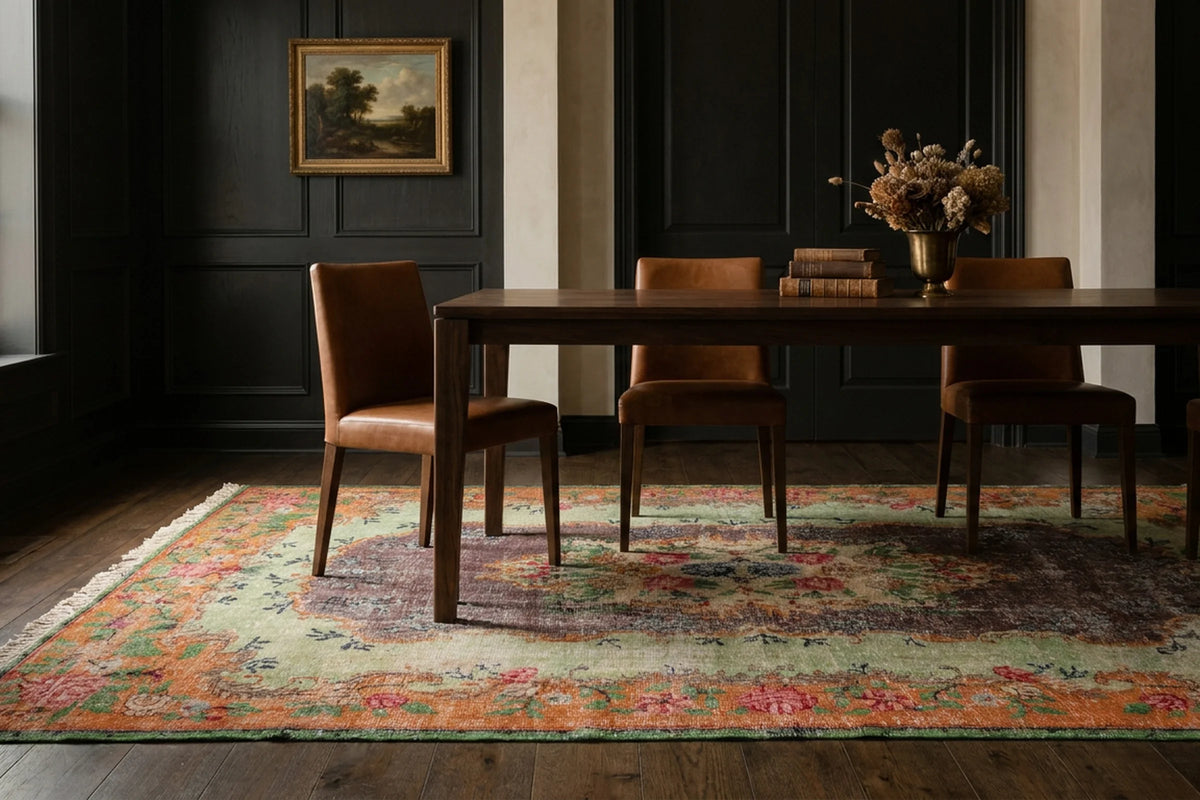 Turkish Area Rug in a styled room