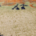 Vintage Isparta Turkish Area Rug 6x9 ft — Green & Orange Floral