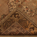 Vintage Kayseri Turkish Area Rug 5x8 ft — Brown & Orange Geometric