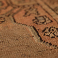 Vintage Kayseri Turkish Area Rug 5x8 ft — Brown & Orange Geometric