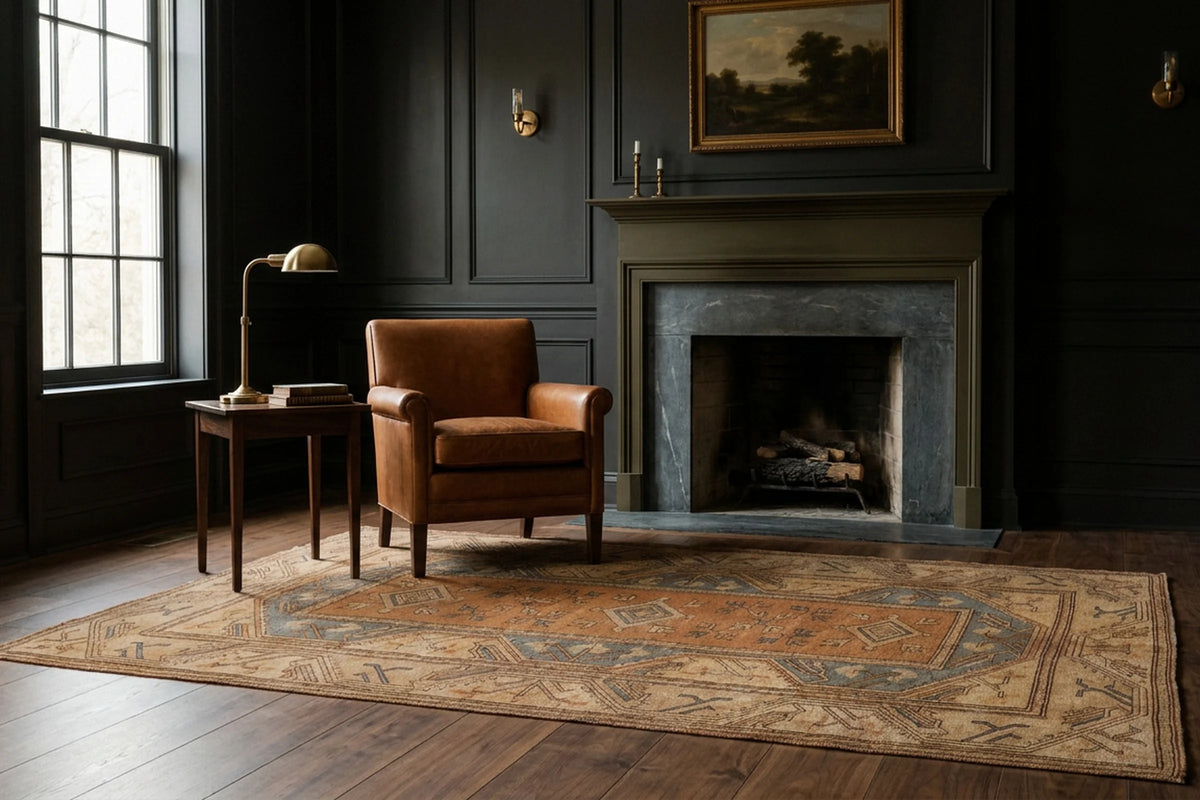 Turkish Area Rug in a styled room
