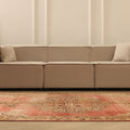 Vintage Sivas Turkish Area Rug 5x11 ft — Red & Beige Floral