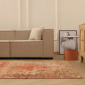 Vintage Sivas Turkish Area Rug 5x11 ft — Red & Beige Floral