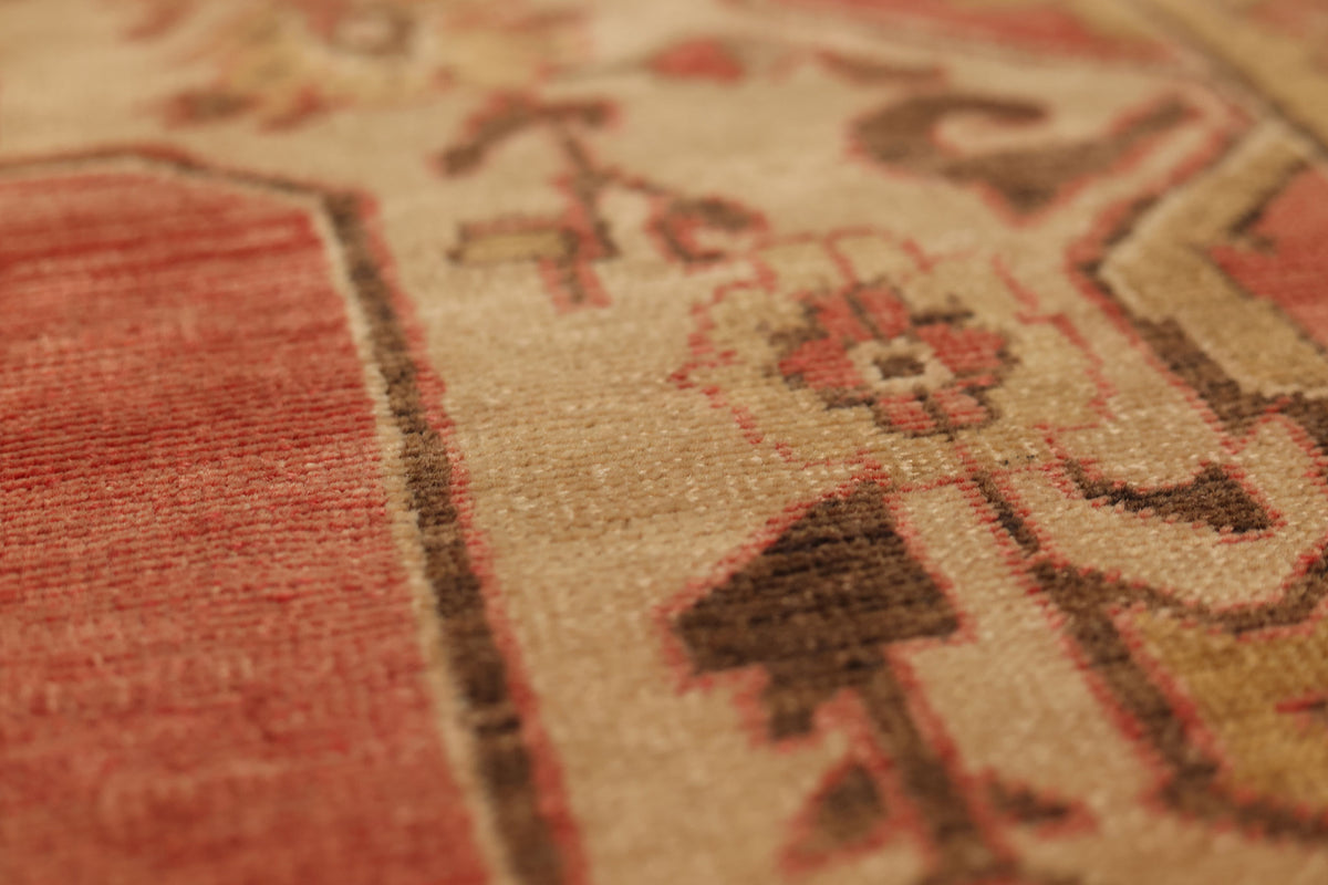 Vintage Sivas Turkish Area Rug 5x11 ft — Red & Beige Floral