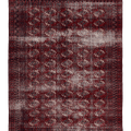 Vintage Isparta Turkish Area Rug 6x9 ft — Red & Beige Distressed