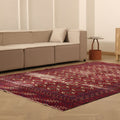 Vintage Isparta Turkish Area Rug 6x9 ft — Red & Beige Distressed