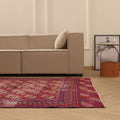 Vintage Isparta Turkish Area Rug 6x9 ft — Red & Beige Distressed