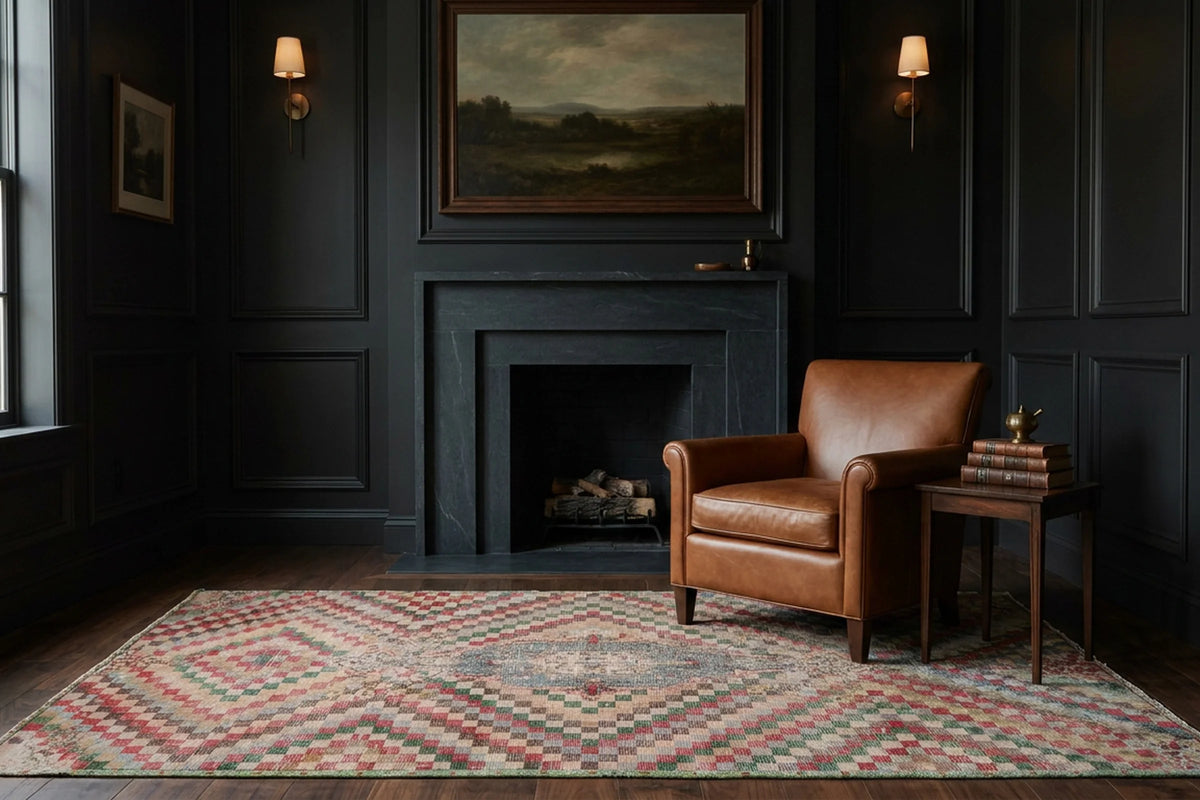 Turkish Area Rug in a styled room