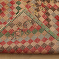 Vintage Isparta Turkish Area Rug 5x9 ft — Beige & Red Geometric
