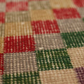 Vintage Isparta Turkish Area Rug 5x9 ft — Beige & Red Geometric