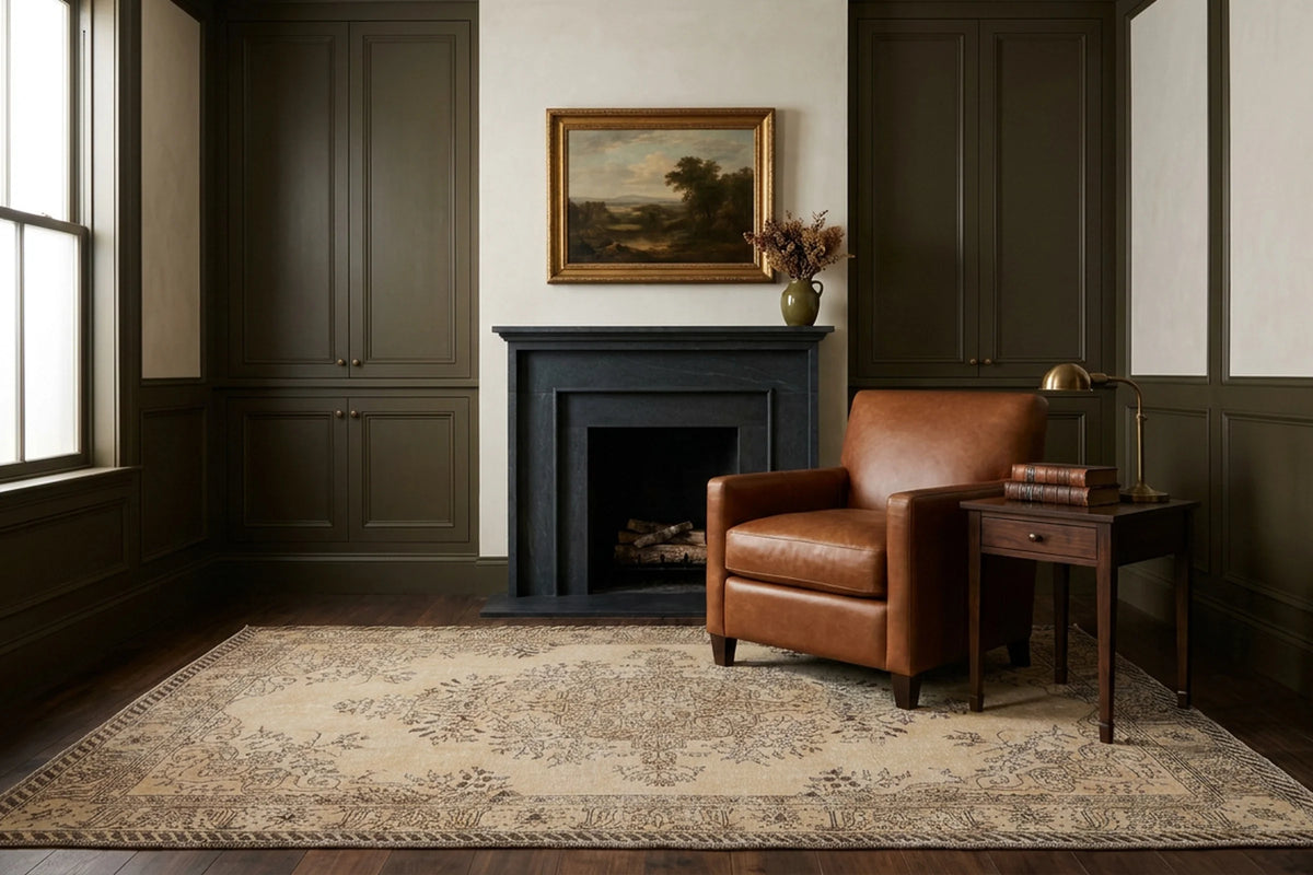Turkish Area Rug in a styled room