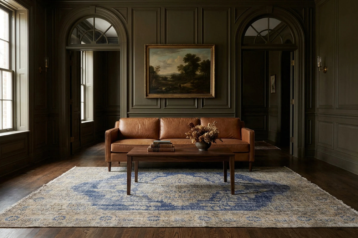 Turkish Area Rug in a styled room
