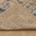 Vintage Manisa Turkish Area Rug 6x8 ft — Blue & Beige Distressed