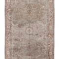 Vintage Isparta Turkish Area Rug 5x9 ft — Beige & Brown Distressed