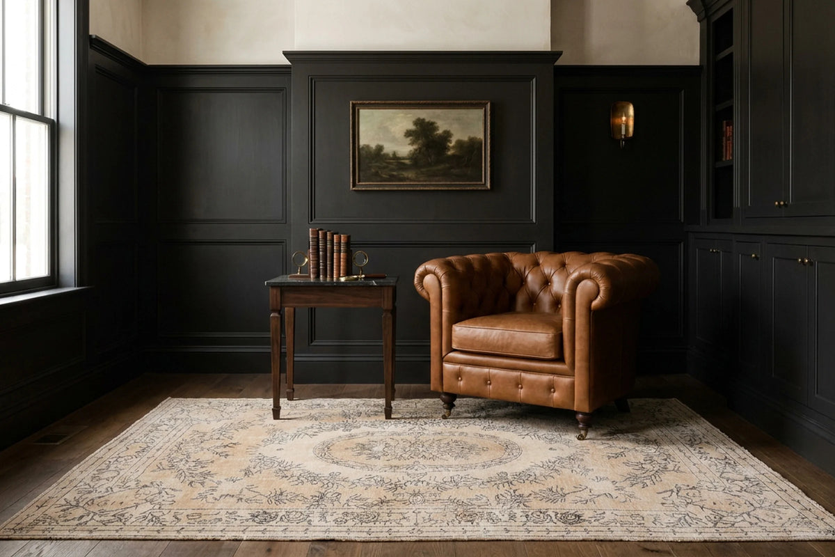 Turkish Area Rug in a styled room