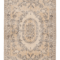 Vintage Isparta Turkish Area Rug 5x8 ft — Beige & Gray Floral