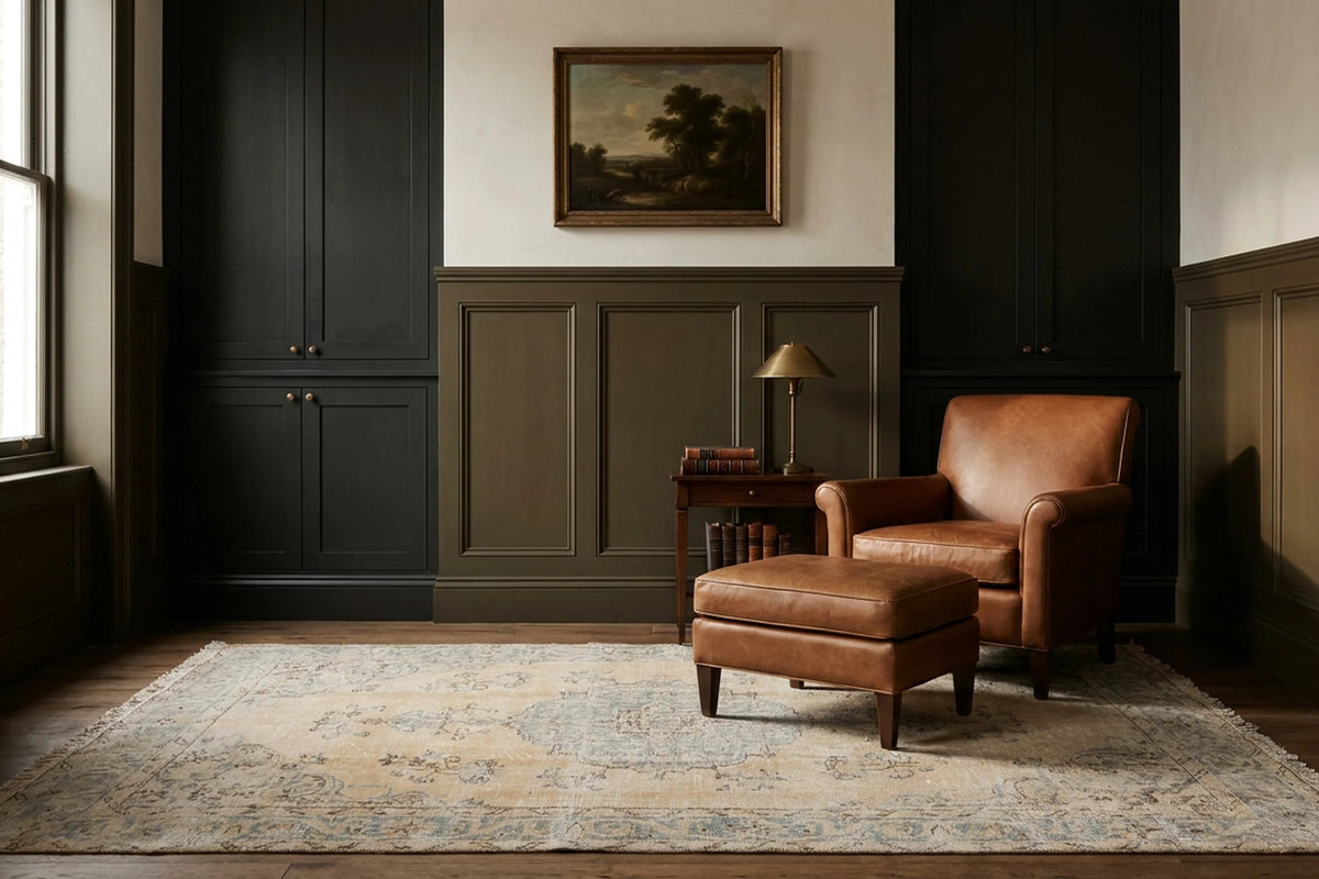 Turkish Area Rug in a styled room