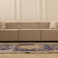 Vintage Isparta Turkish Area Rug 5x9 ft — Blue & Beige Floral