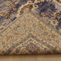 Vintage Isparta Turkish Area Rug 5x9 ft — Blue & Beige Floral