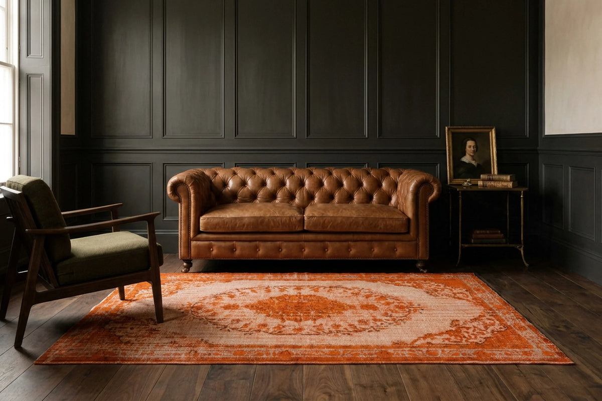 Turkish Area Rug in a styled room