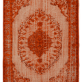Vintage Manisa Turkish Area Rug 5x8 ft — Orange Distressed