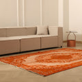 Vintage Manisa Turkish Area Rug 5x8 ft — Orange Distressed