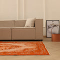 Vintage Manisa Turkish Area Rug 5x8 ft — Orange Distressed