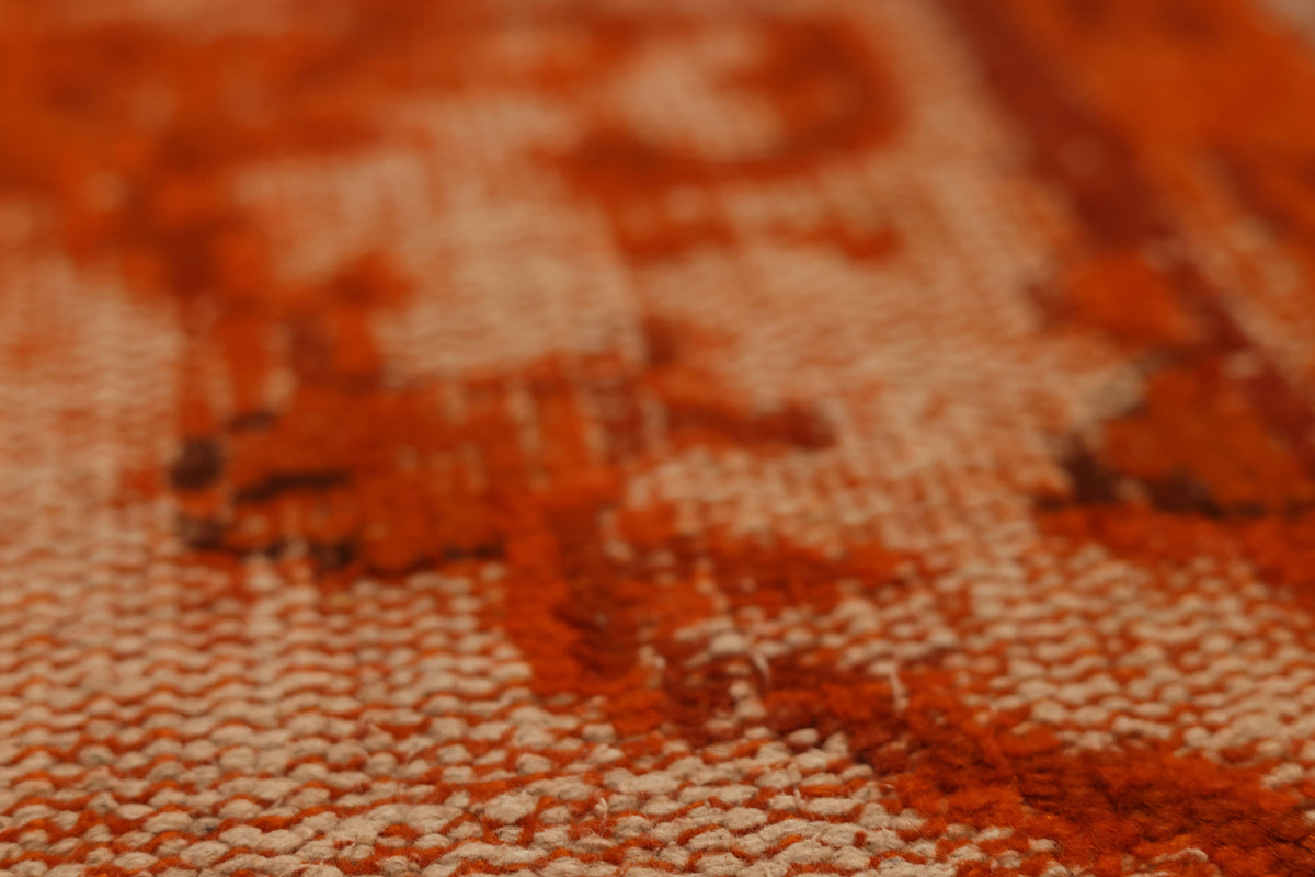 Vintage Manisa Turkish Area Rug 5x8 ft — Orange Distressed