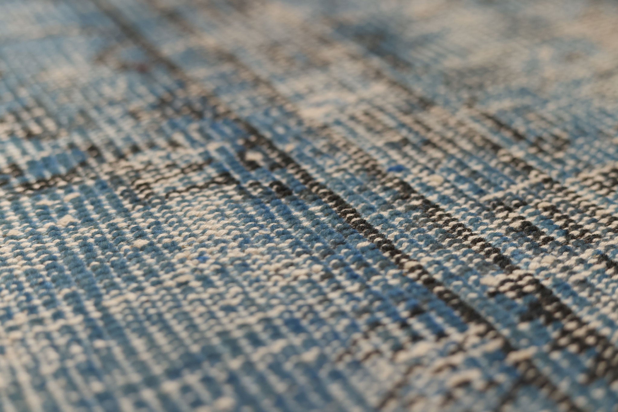 Vintage Isparta Turkish Area Rug 6x10 ft — Blue & Gray Overdyed (No. 39332)