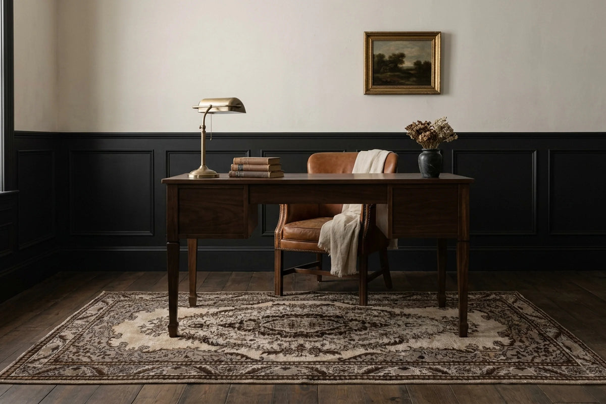 Turkish Area Rug in a styled room