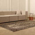 Vintage Manisa Turkish Area Rug 5x9 ft — Beige & Brown Floral (No. 39333)