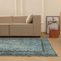 Vintage Isparta Turkish Area Rug 6x10 ft — Blue & Gray Overdyed