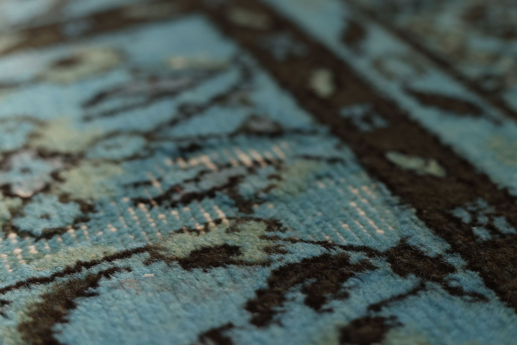 Vintage Isparta Turkish Area Rug 6x10 ft — Blue & Gray Overdyed