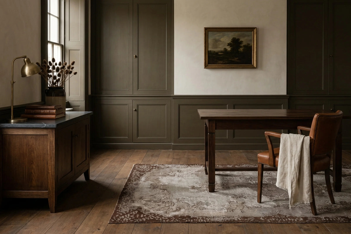 Turkish Area Rug in a styled room