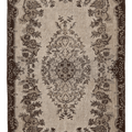 Vintage Isparta Turkish Area Rug 5x9 ft — Beige & Brown Floral (No. 39340)