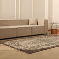 Vintage Isparta Turkish Area Rug 5x9 ft — Beige & Brown Floral (No. 39340)