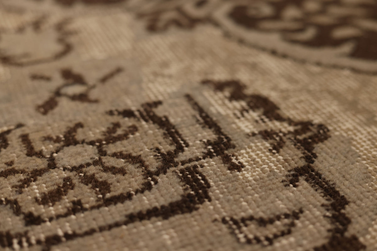 Vintage Isparta Turkish Area Rug 5x9 ft — Beige & Brown Floral (No. 39340)