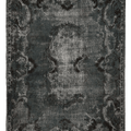 Vintage Isparta Turkish Area Rug 6x9 ft — Gray Overdyed (No. 39341)