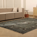 Vintage Isparta Turkish Area Rug 6x9 ft — Gray Overdyed (No. 39341)