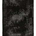Vintage Isparta Turkish Area Rug 5x9 ft — Gray Overdyed (No. 39344)